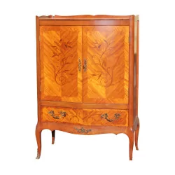 Louis XV style rosewood low cabinet with panel