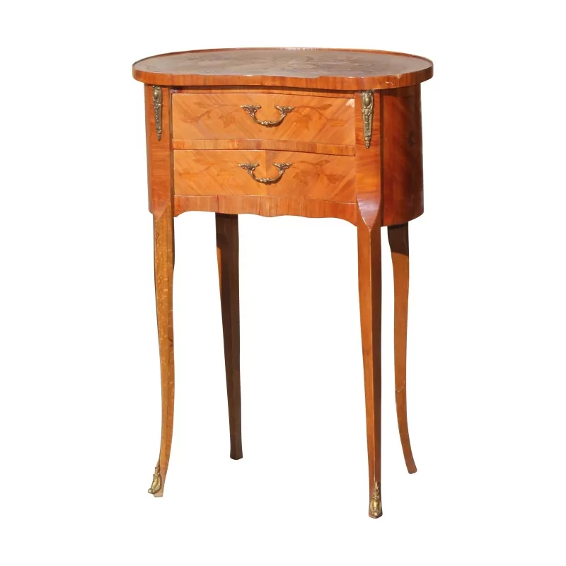 Chevet de style Louis XV Rognon en bois de rose et … - Moinat - Bouts de canapé, Bouillottes, Chevets, Guéridons Chevet de style Louis XV Rognon en bois de rose et … - Moinat - Bouts de canapé, Bouillottes, Chevets, Guéridons