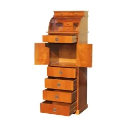 piece of furniture, Biedermeier standing secretary desk in wood…
