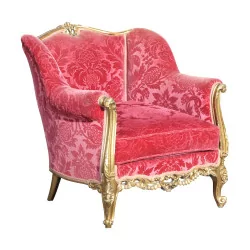 Ensemble de salon style Louis XV Rocaille recouvert de velours