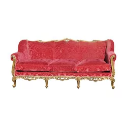 Ensemble de salon style Louis XV Rocaille recouvert de velours