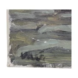 Tableau huile sur toile Retour des bûcherons signé en bas à …