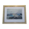 Pair of watercolors under glass signed lower right Auguste … - Moinat - Painting - Landscape
