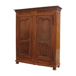 Armoire Louis XV Vaudoise à 2 portes (avec 2 clés), richement