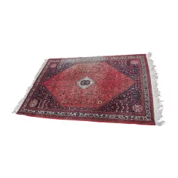 Oriental rug in pink, red, black, blue, brown and …