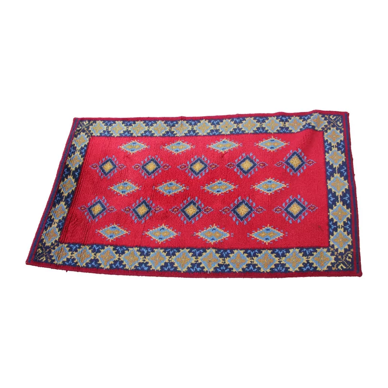 Rectangular rug in red, yellow, blue and brown without … - Moinat - Rugs