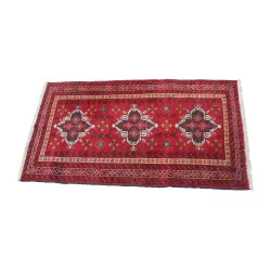 Rectangular rug in red, black, beige, brown and …