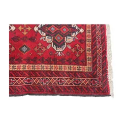 Rectangular rug in red, black, beige, brown and …