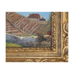 Tableau huile sur bois signé en bas à droite Robert Edouard …