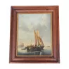 木头桌油 - 海军蓝 - 无签名。 19 世纪。 - Moinat - 画 - Navy