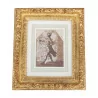 Painting, engraving “Character on the move”, Italian school, … - Moinat - Prints, Reproductions