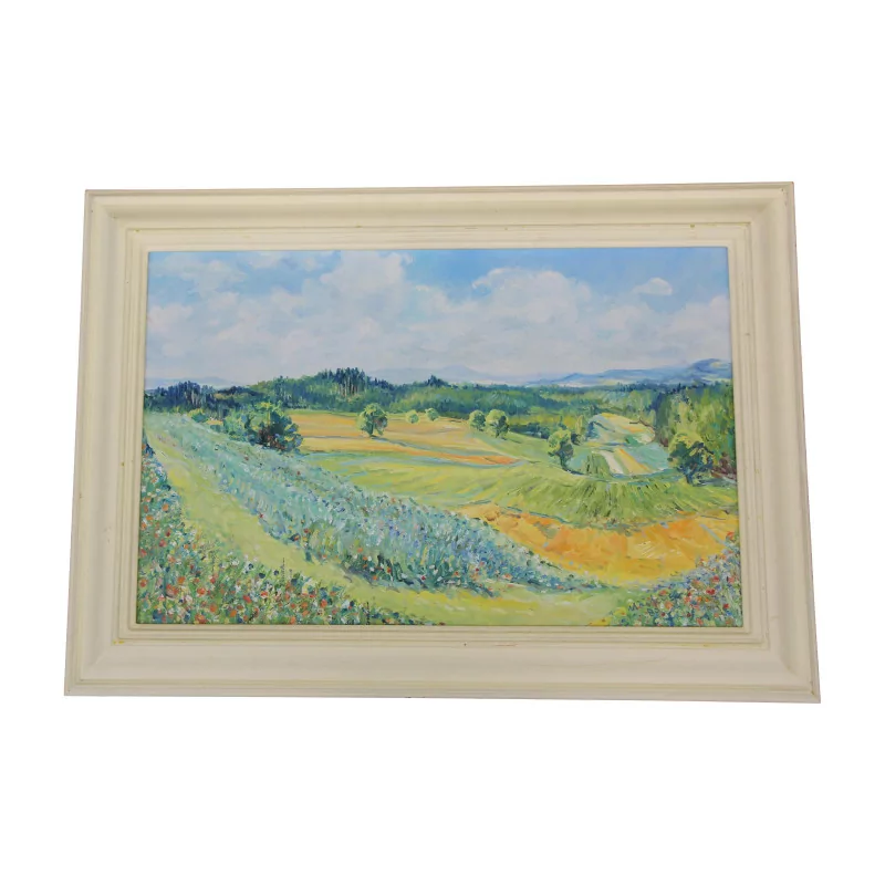 Oil painting on canvas with frame dated 1980 and signed lower … - Moinat - Painting - Landscape