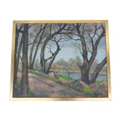 布面油画，右下角署名 Marcel STEBLER