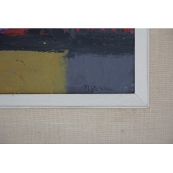 纸板上的油画，右下角有 Marcel STEBLER 的签名