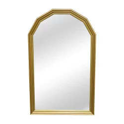 Mirror with beveled glass and gilded wooden frame. 20th century