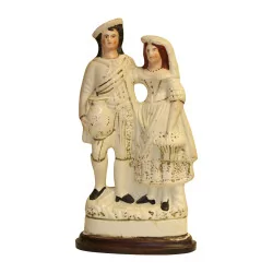 Porcelaine Staffordshire - Couple de noble. 20ème siècle