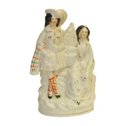 Porcelain Staffordshire - Couple of noble children. 20th …