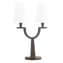 PERCEVAL model lamp, in brown patinated bronze shade …