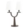 Modellleuchte PERCEVAL, Schirm aus braun patinierter Bronze … - Moinat - Tischlampen