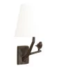 Applique modèle PLUME droite, en bronze patiné brun abat-jour - Moinat - Lampes de table