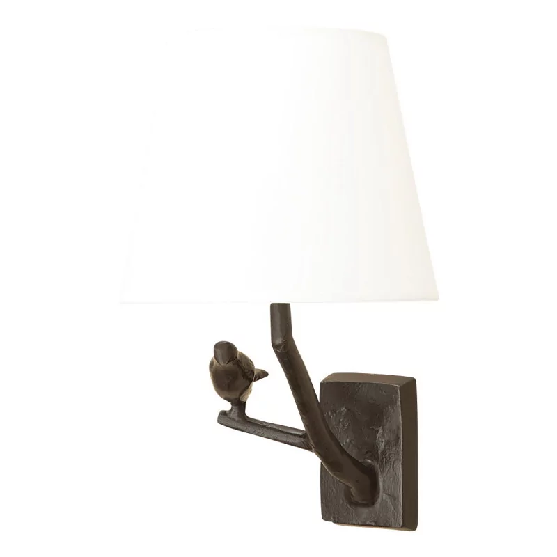 PLUME model wall lamp on the left, in brown patinated bronze with … - Moinat - Table lamps