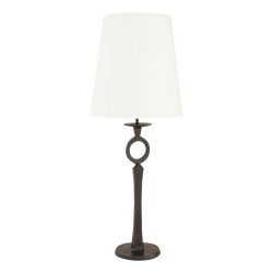 Lampe Modell DIEGO, in braun patinierter Bronze, Lampenschirmfarbe