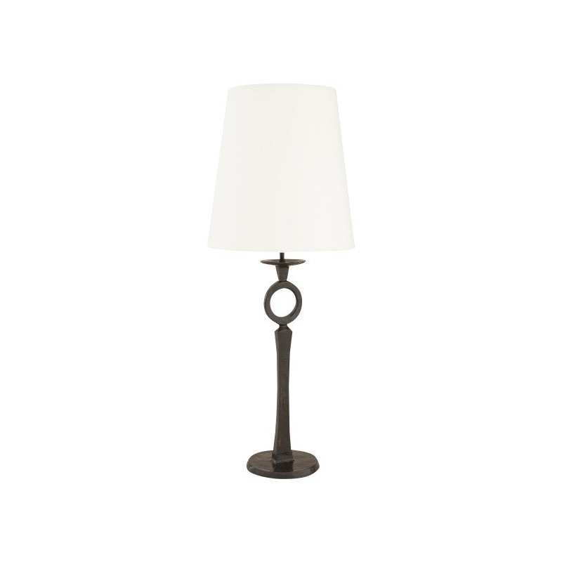 Lampe Modell DIEGO, in braun patinierter Bronze, Lampenschirmfarbe - Moinat - Tischlampen Lampe Modell DIEGO, in braun patinierter Bronze, Lampenschirmfarbe - Moinat - Tischlampen