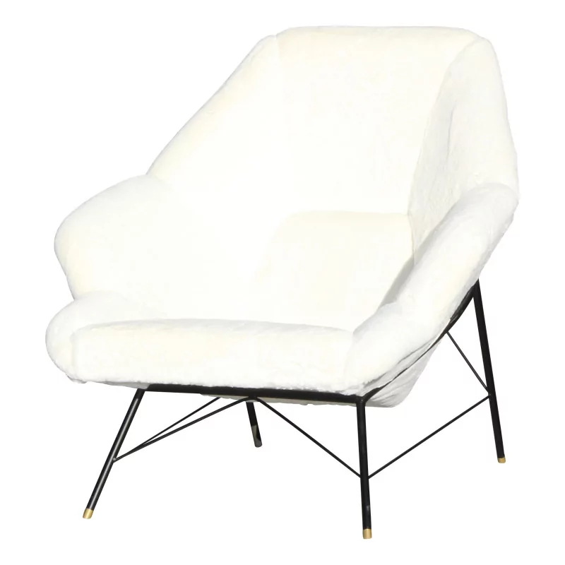 ромбовидное кресло, обтянутое меховой тканью… - Moinat - Кресла