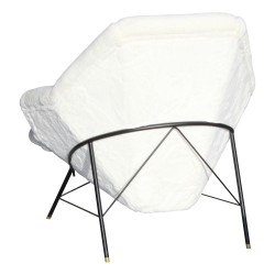 diamond-shaped armchair covered with fur fabric …