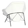 rautenförmiger Sessel mit Fellstoff bezogen … - Moinat - Armlehnstühle, Sesseln