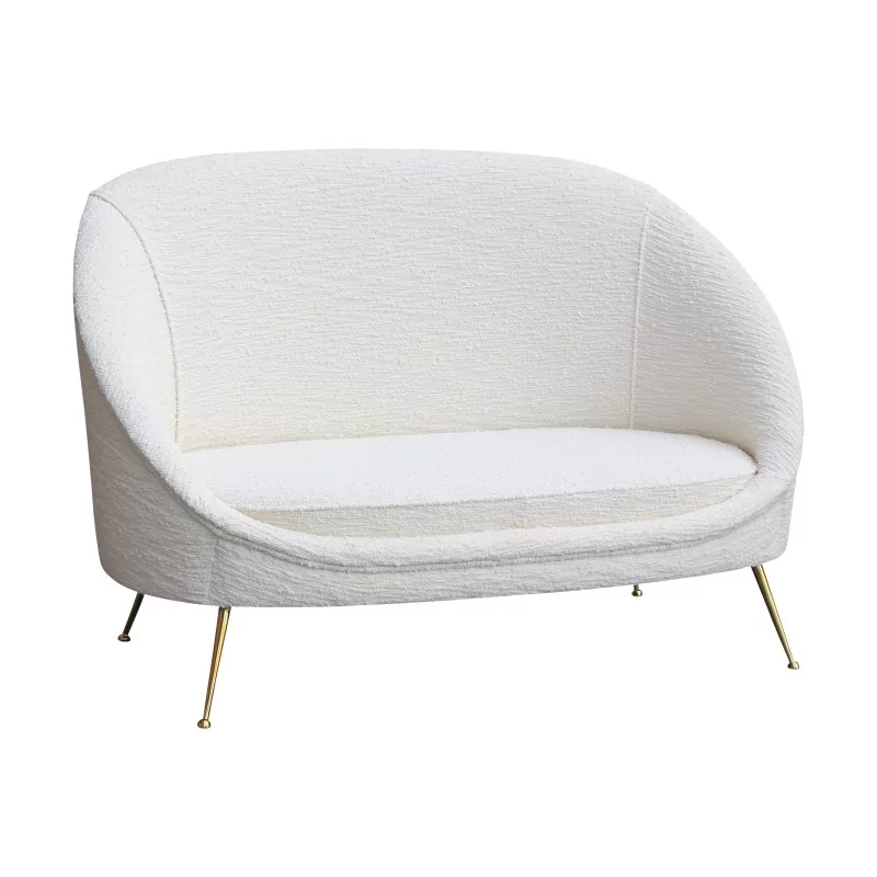 A Modern ICO PARISI sofa in white fabric - Moinat - Sofas