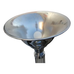 Lampadaire Art - Déco chromé et tubes en verre. Pologne, vers