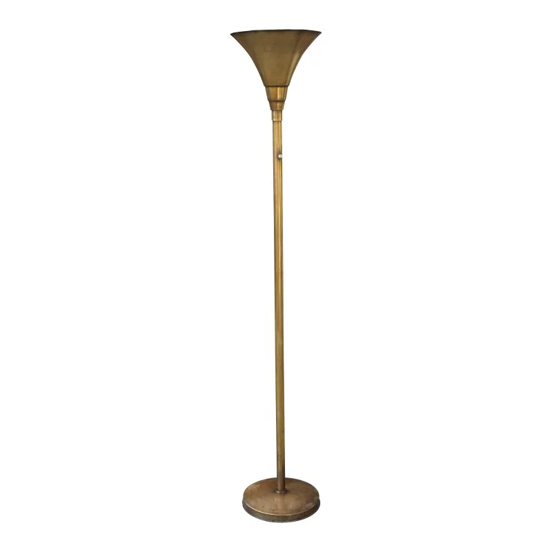 Art - Deco floor lamp in burnished patinated metal. France, 1930 - … - Moinat - Standing lamps