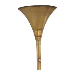 Art - Deco floor lamp in burnished patinated metal. France, 1930 - …