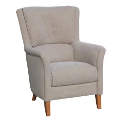 кресло модели LAURA, обтянутое тканью серого цвета, с…