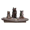 Brienz bear smoking table in carved wood and 3 … - Moinat - Brienz