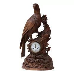 Carved Brienz wood clock representing an eagle, …