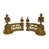 Pair of Louis XVI andirons in chased and gilded bronze. 19th … - Moinat - Firedogs, Andirons