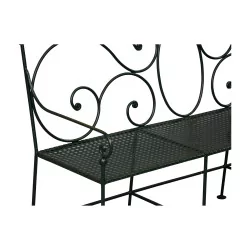 Mésange model bench in wrought iron, straight seat and back,