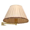 Articulated floor lamp in gilded brass with lampshade. - Moinat - Standing lamps