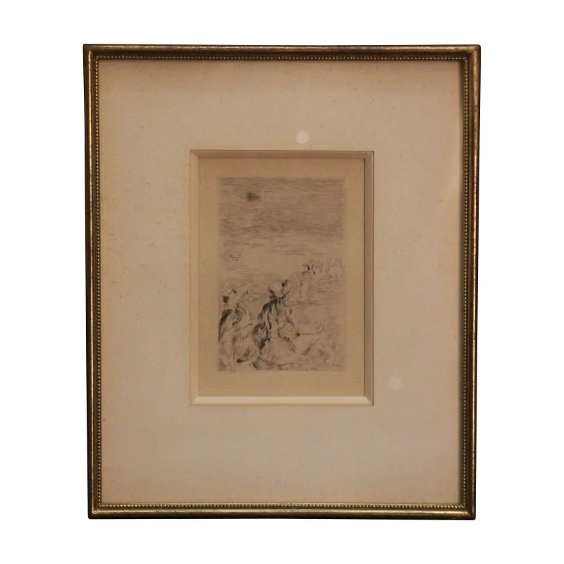 etching under glass, etching signed lower right... - Moinat - Prints, Reproductions