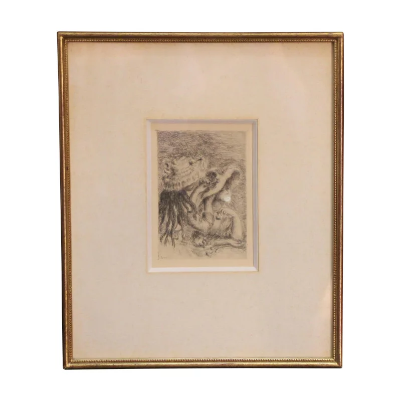 etching under glass, etching signed lower right... - Moinat - Prints, Reproductions