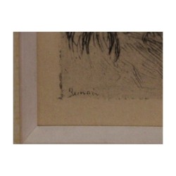 etching under glass, etching signed lower right...