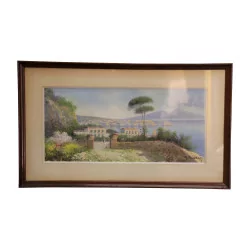 Watercolor under glass signed lower right Maria GIANNI...
