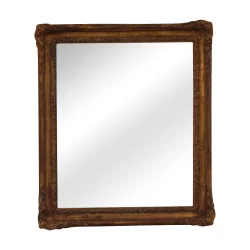 Miroir avec ancien cadre à tableau en bois doré, finition …