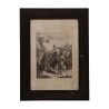 Gravure sous verre en noir et blanc avec cadre rustique en … - Moinat - Gravures