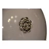 Satin nickel ceiling light with patterns, with frosted glass. - Moinat - Chandeliers, Ceiling lamps