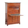 secretary desk in walnut wood with leather flap and writing desk... - Moinat - Desks : cylinder, leaf, Writing desks