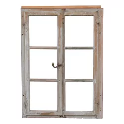 Fir wood window with wrought iron fittings …
