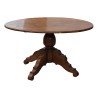 Louis-Philippe oval living room coffee table in walnut, … - Moinat - End tables, Bouillotte tables, Bedside tables, Pedestal tables